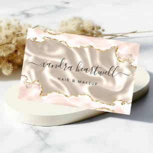 Elfenbein-Rosa-Achat-Gold-Glitter-Luxus Visitenkarten
