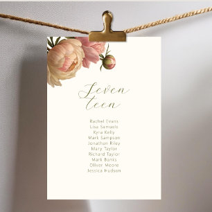 Elfenbein Rose Hochzeit-Tischnummer-Sitzkarte Tischnummer