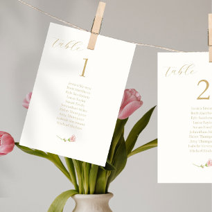 Elfenbein   Rose Wedding Guestlist Tischnummer