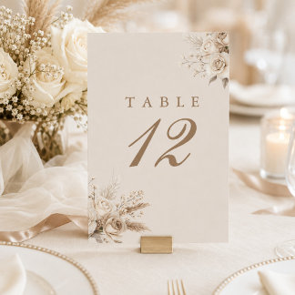 Elfenbein-Rosen Champagner-Beige Hochzeitstisch-Nu Tischnummer