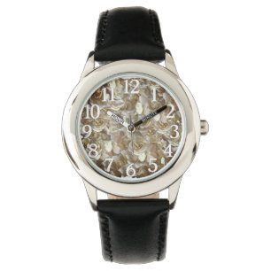 Elfenbein-Rosenmuster – Elegante Florale Kunst Armbanduhr