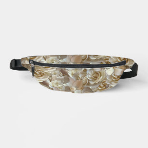 Elfenbein-Rosenmuster – Elegante Florale Kunst Bauchtasche