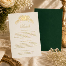 Elfenbein Smaragdgrüne Regency-Hochzeitsdetails Ka