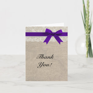 Elfenbein-Spitze-Burlap-Look-Regency-Dankeskarten Dankeskarte