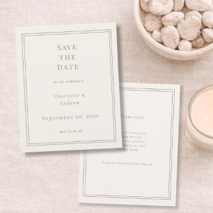 Elfenbein-Taupe-Hochzeit erschwinglich Save the Da Flyer