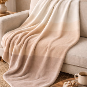 Elfenbein-Taupe-Ombre-Plüschdecke Fleecedecke