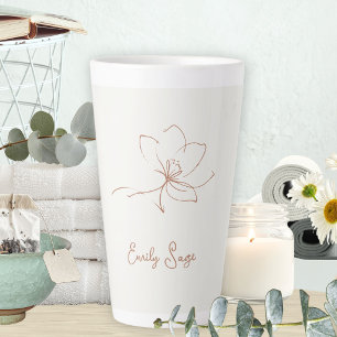 Elfenbein Terrakotta Botanische Linienkunst Minima Milchtasse