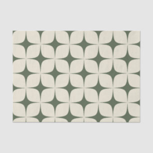Elfenbein Tiefgrün Mid Century Modern Boho Geometr Seidenpapier