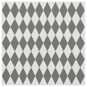 Elfenbein und dunkelgraue Harlekin-Diamanten Stoff