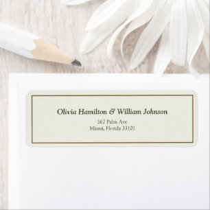 Elfenbein- und goldgerahmte Hochzeit-Rücksende-Adr