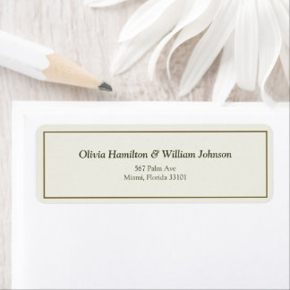 Elfenbein- und goldgerahmte Hochzeit-Rücksende-Adr