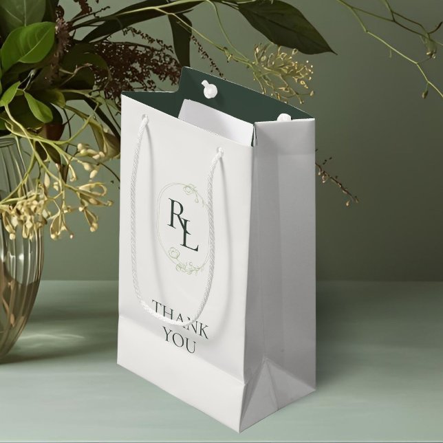Elfenbein und Grün | Floral Monogram Wedding Viele Kleine Geschenktüte (Von Creator hochgeladen)