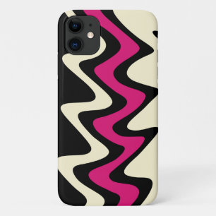 Elfenbein und Hot Pink Wavy Stripes Case-Mate iPhone Hülle