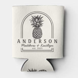 Elfenbein und Warm Black Ananas Hochzeitsbogen & N Dosenkühler