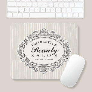 Elfenbein verzierter Rahmen mit Schleife Salon-Mau Mousepad
