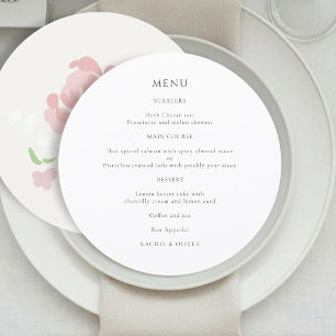 Elfenbein & Weiß Chic Karte für Hochzeitsmenü