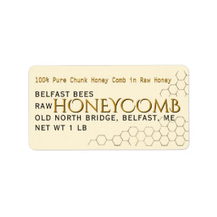 Elfenbeinadresse Honeycomb Label Adressaufkleber