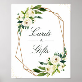 Elfenbeinblume, geometrische Hochzeitskarten und G Poster