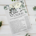 Elfenbeinblume-Spiel unter Flyer<br><div class="desc">Over oder Under Brautparty Game. Botanisch-weißes Elfenbeinblütenwasser. In unserem Zazzle-Shop finden Sie passende Artikel, um Ihre Veranstaltungskollektion abzuschließen!</div>