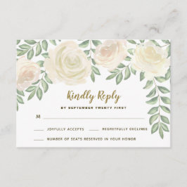 Elfenbeinblush Champagne Blumenbläschen RSVP-Karte RSVP Karte