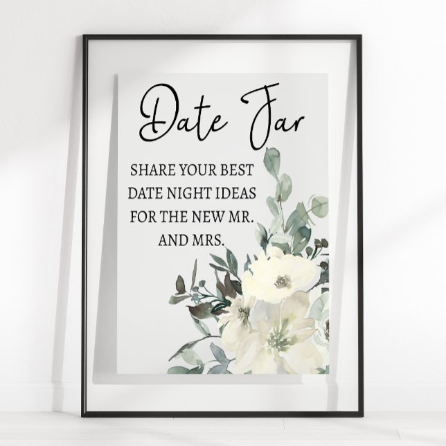 Elfenbeinblütenblüten aus Weißen Rosen Datum Nacht Poster (Von Creator hochgeladen)
