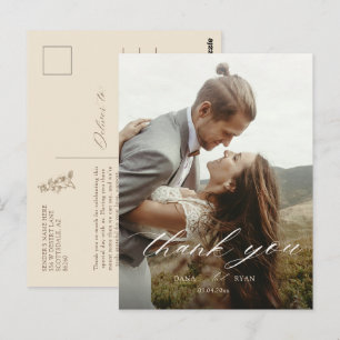 Elfenbeinbraunes Vintage-Botanik-Foto-Hochzeit Postkarte