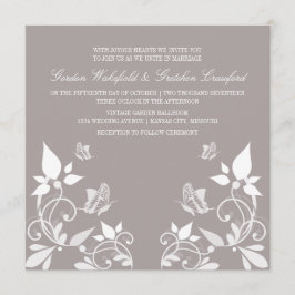 Elfenbeinbutterfly-Hochzeit Einladung