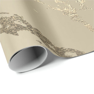 Elfenbeincreme Goldmarmor Shiny Glam Abstrakt VIP Geschenkpapier