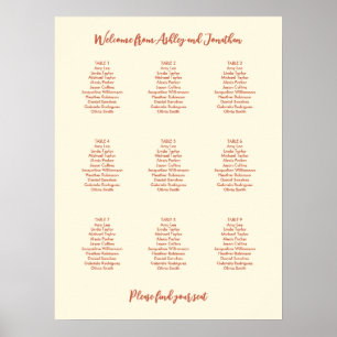 Elfenbeincreme Terracotta 9 Tafelübersicht Poster