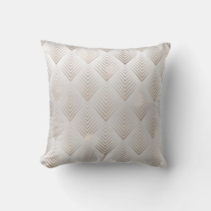Elfenbeindreiecke Gray Art Deco Geometrie Pfeile Kissen