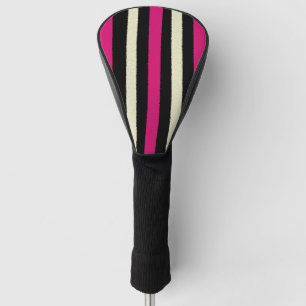 Elfenbeinfarben und rosa Streifen Cooles einfaches Golf Headcover
