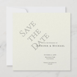 Elfenbeinfarbene professionelle minimalistische mo save the date