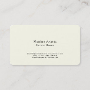 Elfenbeinfarbenes minimalistisches modernes Design Visitenkarte