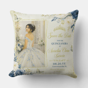 Elfenbeinfarbenes Quinceañera-Wurfkissen Kissen