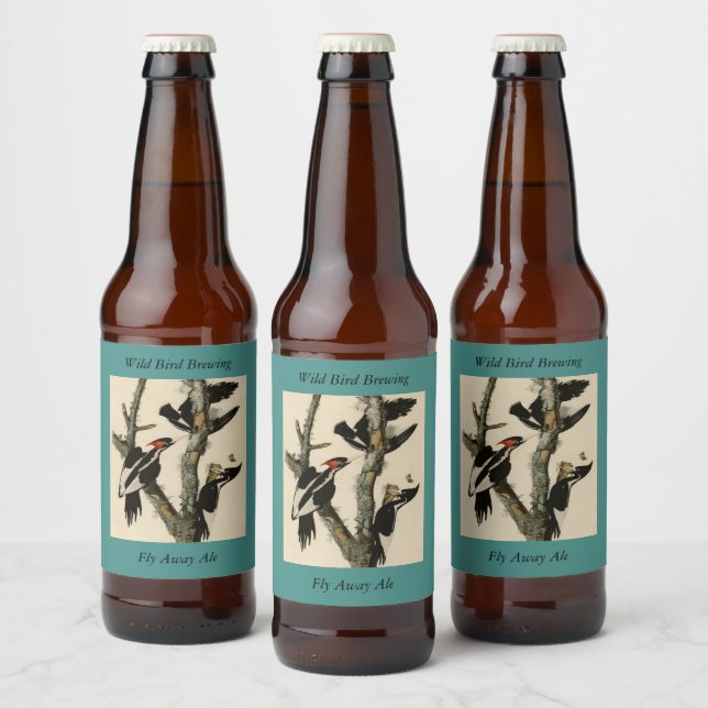 Elfenbeinflecker Audubons Vögel Amerikas Bierflaschenetikett (Flaschen)