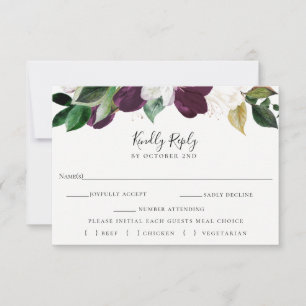 Elfenbeinflora-Hochzeit RSVP Wahlkarte Karte