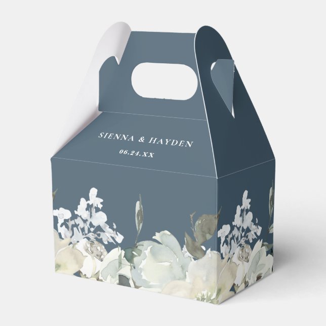 Elfenbeinflora Personalisiert Elegante Hochzeit Geschenkschachtel (Vorderseite)