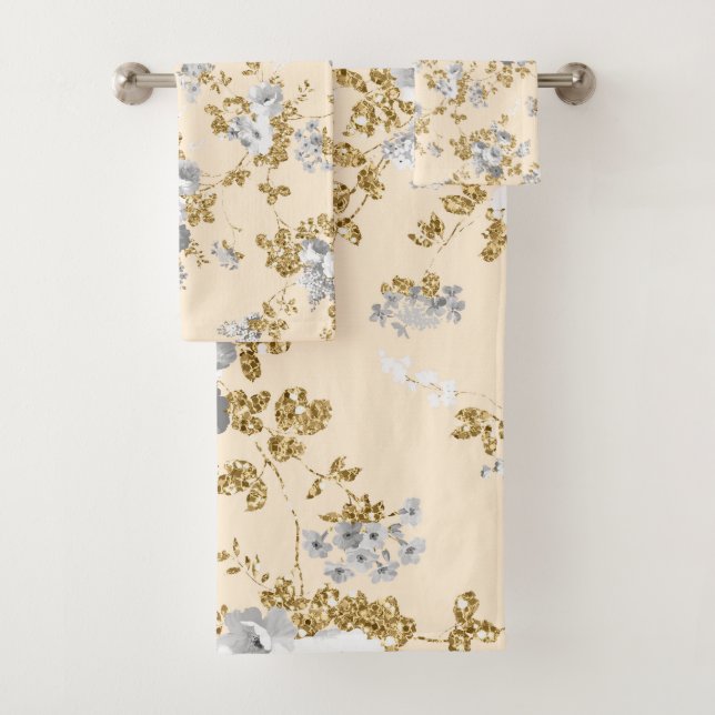 Elfenbeingold Glitzer Badhandtuch Set (Insitu)