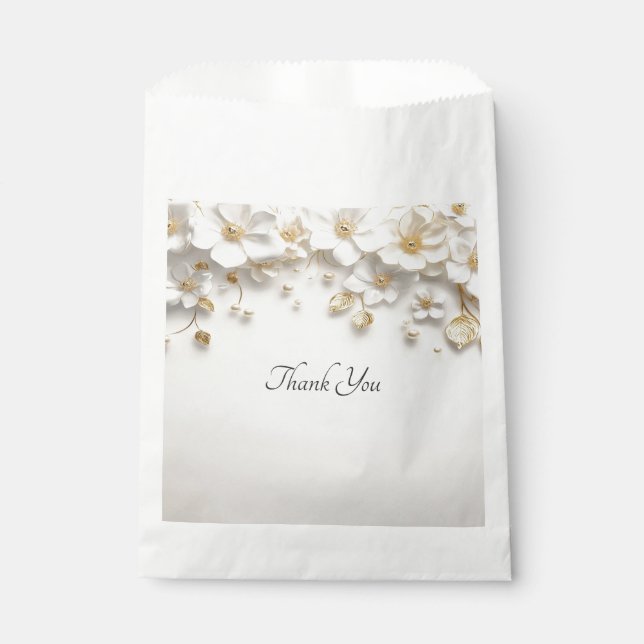 Elfenbeingoldblüten-Blätter bevorzugen Tasche Geschenktütchen (Vorderseite)