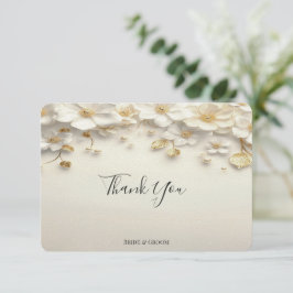 Elfenbeingoldblüten - Blätter Danke-Card Dankeskarte