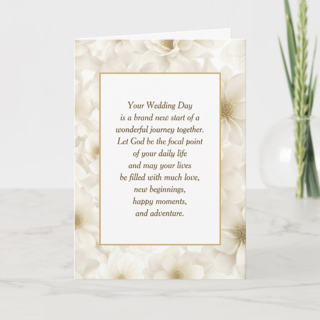 Elfenbeinische Blume für Hochzeiten mit religiösem Karte (Vorderseite)