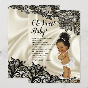Elfenbeinjunge, weiße und schwarze Elfenbein-Babyd Einladung