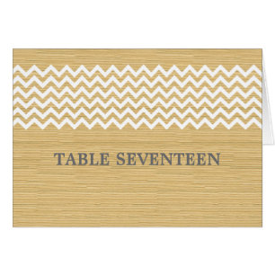 Elfenbeinkarte Zickzack Tischnummer