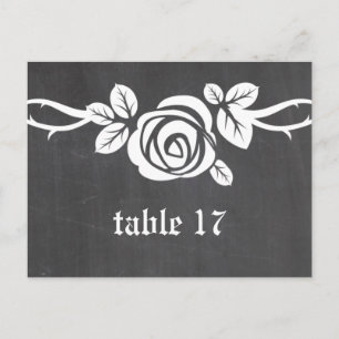 Elfenbeinkarton Rose Tischnummer Postkarte