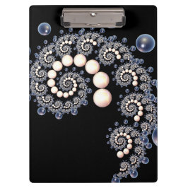 Elfenbeinkletterwand und blaue Perlspirale Klemmbrett