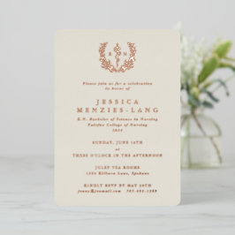 Elfenbeinkranke Asclepius+Laurel Wreath Folieneinladung
