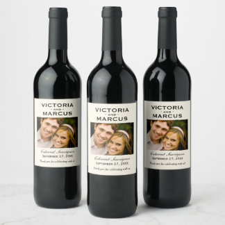 Elfenbeinküche für Liebe Hochzeit Foto Flasche Gef Weinetikett