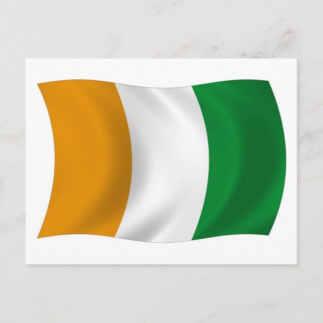 Elfenbeinküste (Côte d'Ivoire) Flagge Postkarte (Vorderseite)
