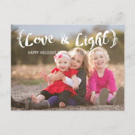 Elfenbeinküste Elegante Sketched Liebe & Light Hol Feiertagspostkarte