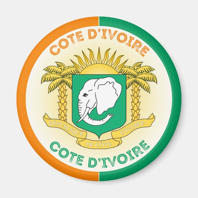 Elfenbeinküste-Erbe-Emblem Magnet (Vorne)